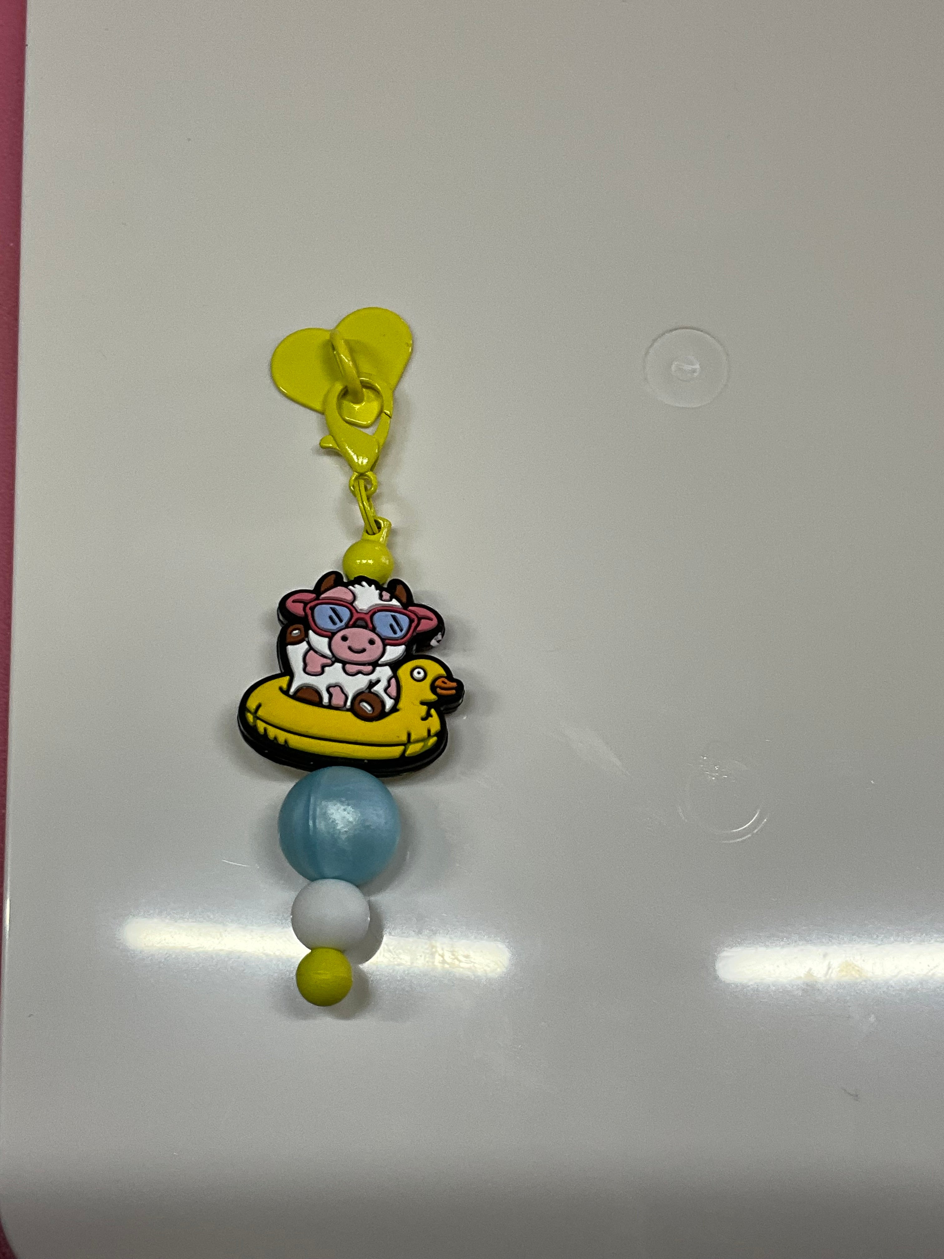 Summer Cow Cup Charm